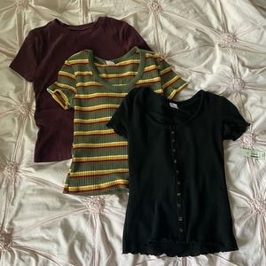 Set of Three NWT No Boundaries Fitted Long Tees